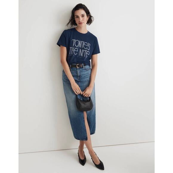 MADEWELL Tonite's The Nite Graphic Softfade Cotton Crewneck Relaxed Tee NWT S - Picture 3 of 7